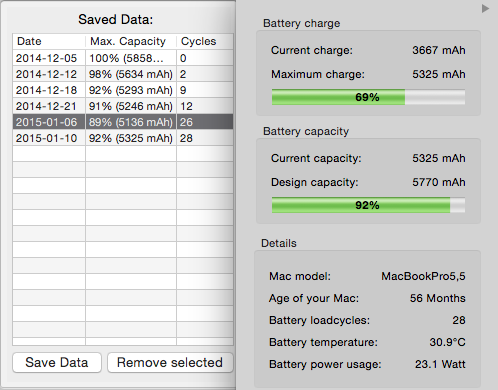 CoconutBattery Screenshot