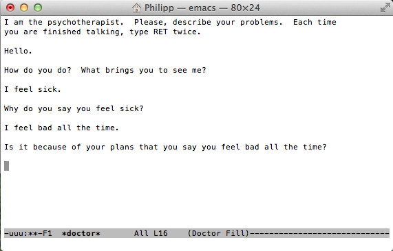 Emacs doctor im Terminal