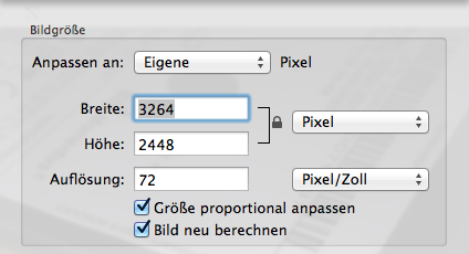 Bildgröße ändern in Vorschau