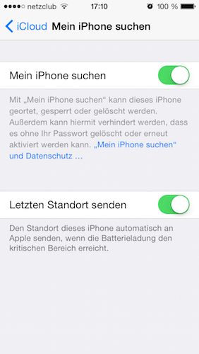 Mein iPhone Suchen in iOS 8