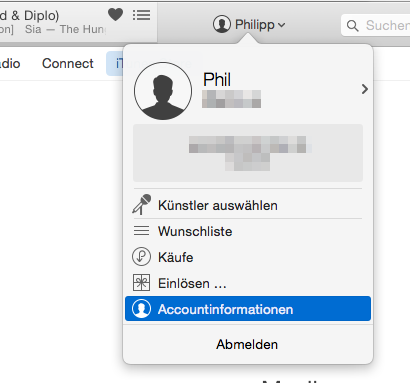 Account-Menu
