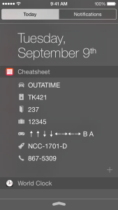 Cheatsheet Widget