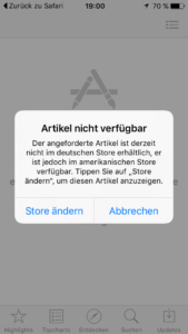 App Store ändern